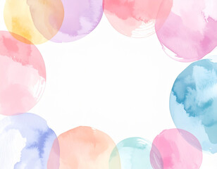 カラフル　水彩フレーム　素材