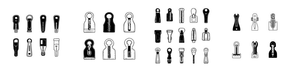 Various zipper pulls and sliders in different styles and forms © Andrei