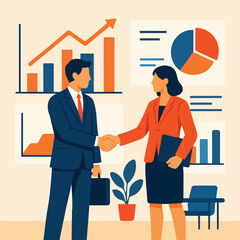 business people shaking hands deal