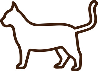 Minimalist Cat Outline Icon – Clean, Bold, Side Profile Silhouette for Pet, Animal, and Logo Design