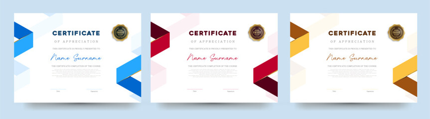 Elegant modern minimal certificate template with clean layout suitable for award appreciation completion or achievement in education or corporate use