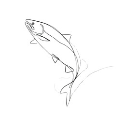 Fototapeta premium Elegant continuous line fish swimming illustration