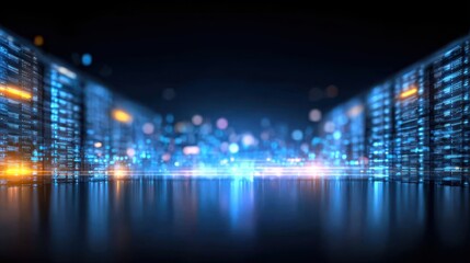 Photorealistic image of a control room Monitoring Connectivity and Modem link health with Server issue alerts and Recovery dashboards glowing in blue light