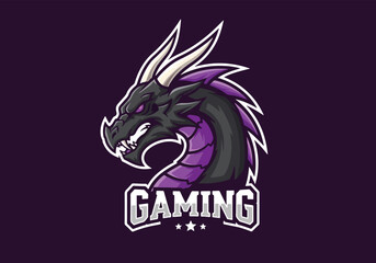 Fierce gaming dragon mascot logo design esports emblem - Gaming logo - Gaming Mascot - esport mascot stock illustration