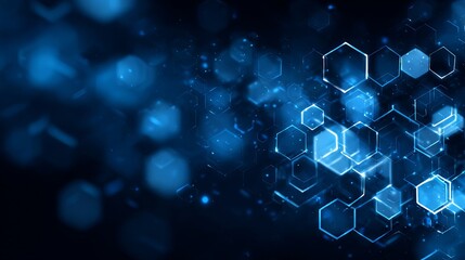 Stunning abstract glowing blue hexagonal network technology background, perfect for futuristic digital science and data innovation concepts.