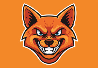 Fierce fox gaming mascot fierce orange fox head - Gaming logo - Gaming Mascot - esport mascot stock illustration
