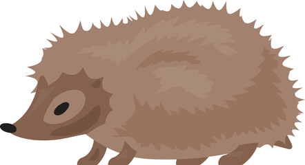 Hedgehog, cute forest animal vector graphics