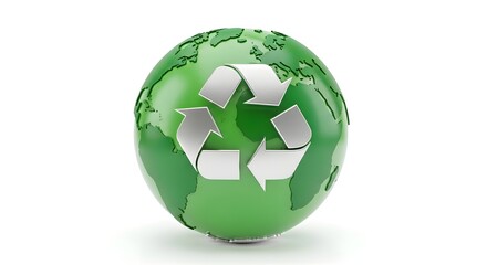 Recycling Symbol on Green Globe