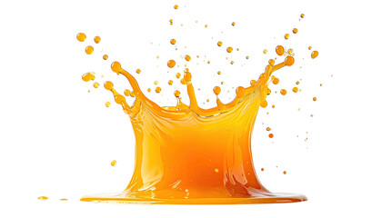 Orange liquid splash resembles a crown against black background