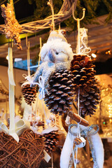 snowman figurine at the christmas market