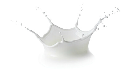 Liquid splashes upward into a crown-like shape against black