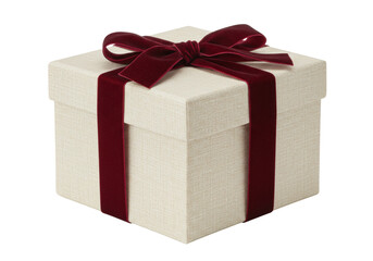 Isolated gift box with decorative ribbon for festive celebration or special occasion offer