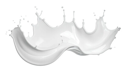 Milky white liquid suspended in air, forming a splash