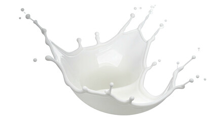 Milk crown splashes upward with dramatic movement on black background