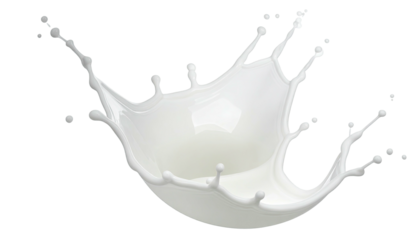 Milk crown splashes upward with dramatic movement on black background