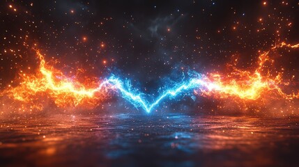 Electric power clash between two futuristic logos