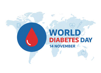 World Diabetes Day Awareness: A symbolic depiction of World Diabetes Day, featuring a bold, vibrant design to raise awareness about this crucial health issue.