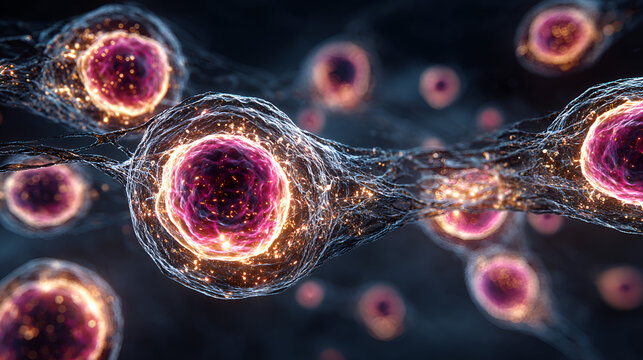 Cells Dividing with Digital Effects | Cell Biology Visualization | Cellular Division Illustration