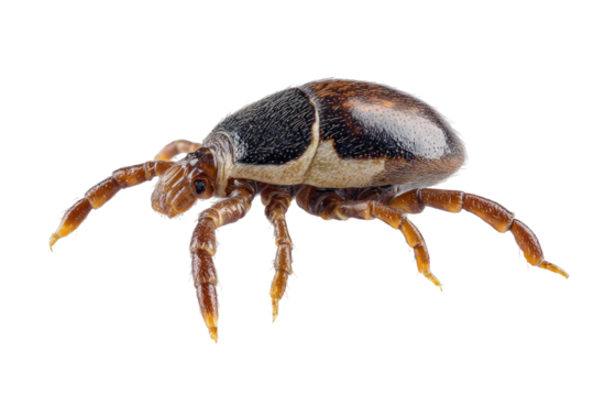 Detailed brown tick with legs spread