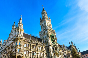 Marienplatz town hall in Munich, Germany