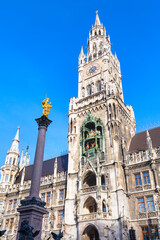 Fototapeta premium Marienplatz town hall in Munich, Germany