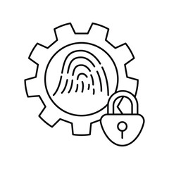 Biometric icon with white background vector stock illustration