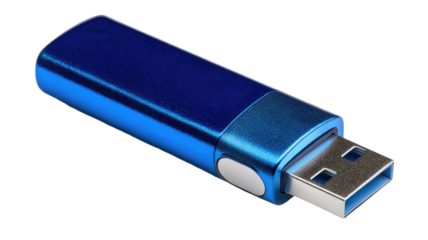 blue usb flash drive portable data storage memory stick electronic device technology accessory isolated on white background