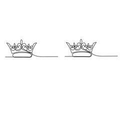 King crown icon  continuous one line drawing  outline vector illustration 