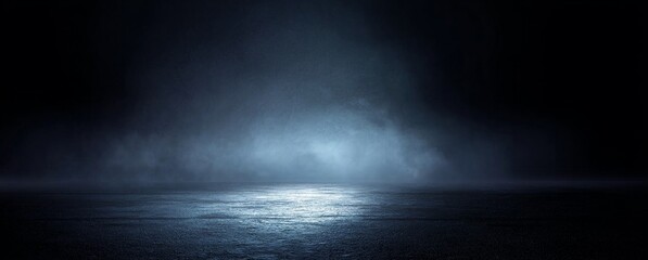 Abstract Dark Blue Background with Fog or Smoke