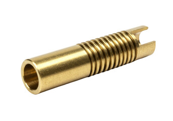 Isolated golden sleeve bushing with grooves and slots industrial part mechanical component