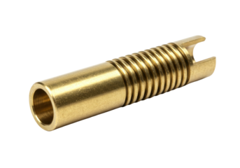 Isolated golden sleeve bushing with grooves and slots industrial part mechanical component