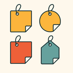 Colorful tag icons for labeling and categorization