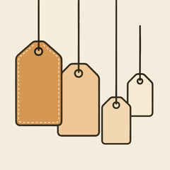 Hanging tags with outline design and gradient fill