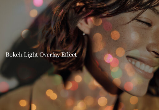 Bokeh Light Overlay Effect on Portrait