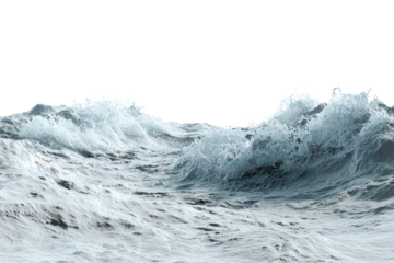 Ocean waves curl and crest against a dark sky