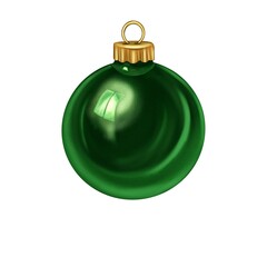 Green Christmas Ornament on Pink Background