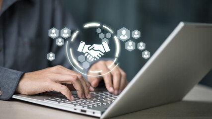 Digital Business Partnership and Collaboration Technology Concept