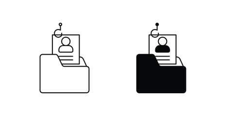 Identity Theft set icon with white background vector stock illustration