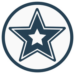 Obraz premium Star inside a circle logo design, navy and white colors, abstract graphic element