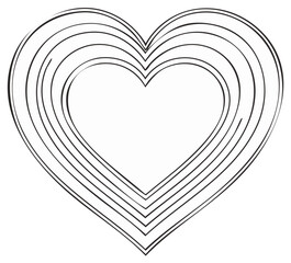 Heart Outline Layers A Symbol of Love and Affection Simple Graphic Illustration