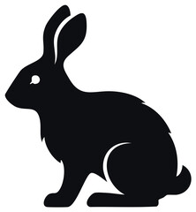 Obraz premium Rabbit Silhouette Illustration, Wildlife Icon, Easter Bunny Symbol, Minimalist Animal Art