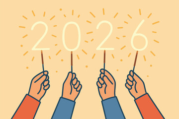 New Year Celebration New Year 2026 Light Up Sign