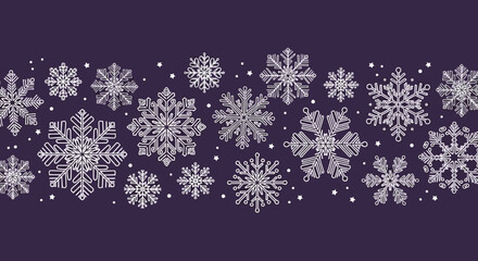 Elegant Snowflake Border Winter Season Designs for Festive and Holiday Projects
