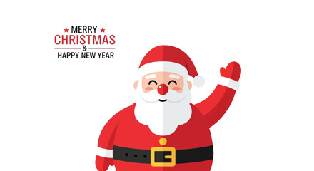 Festive Santa Claus Illustration for Merry Christmas and Happy New Year Greetings