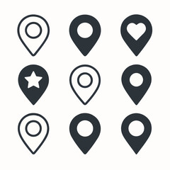 Map Marker Icons Set for Navigation and Location Marking