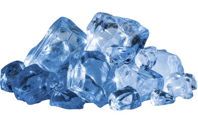 Fototapeta premium Pile of sparkling ice cubes on a transparent background, ideal for cold drinks, PNG image, PNG file.