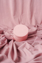 The subtle pink-on-pink combination gives a feminine and elegant impression