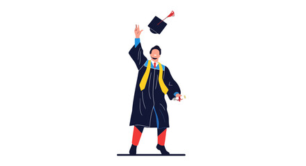 Graduation Celebration: A Symbolic Depiction of Academic Achievement and New Beginnings