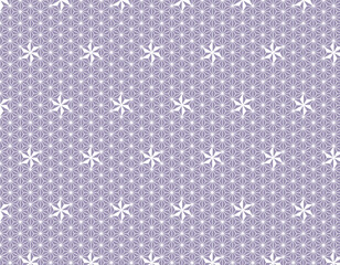 ファブリック素材　おしゃれな和柄背景　麻の葉　藤色