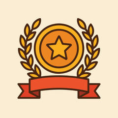 Create SEO title Award Medal with Laurel Wreath and Ribbon